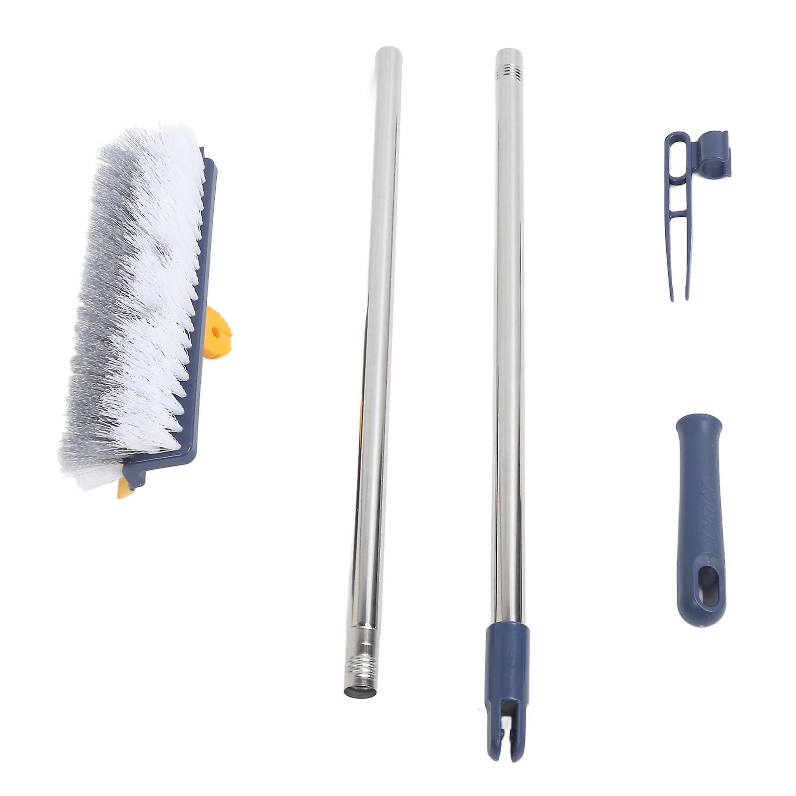 2 in 1 Spazzola per pavimenti Scrubber Manico lungo Spazzola per fughe Spazzola per piastrelle a setole rigide Rotazione di 180 gradi per la pulizia del bagno Cucina blu scuro