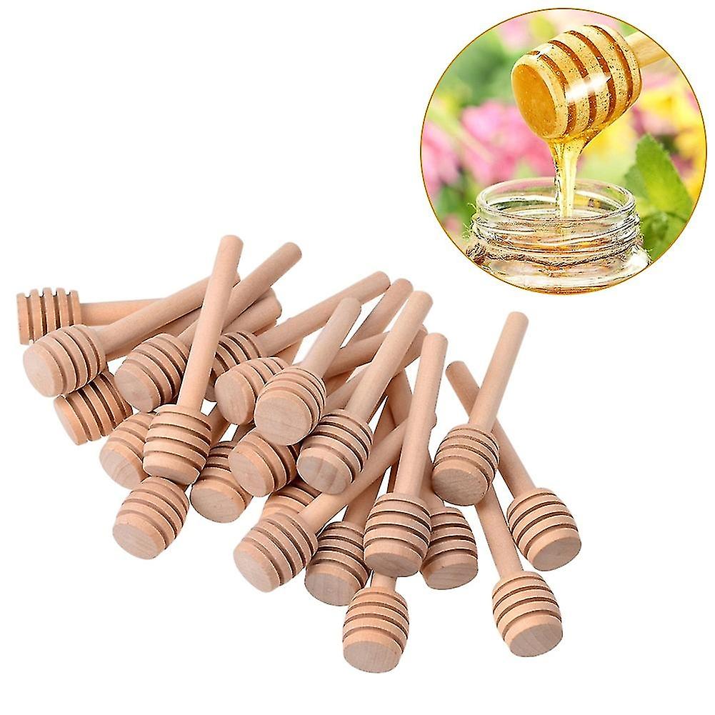 Set of 48 mini wooden honey spoons for kitchen and dining 7.6 cm