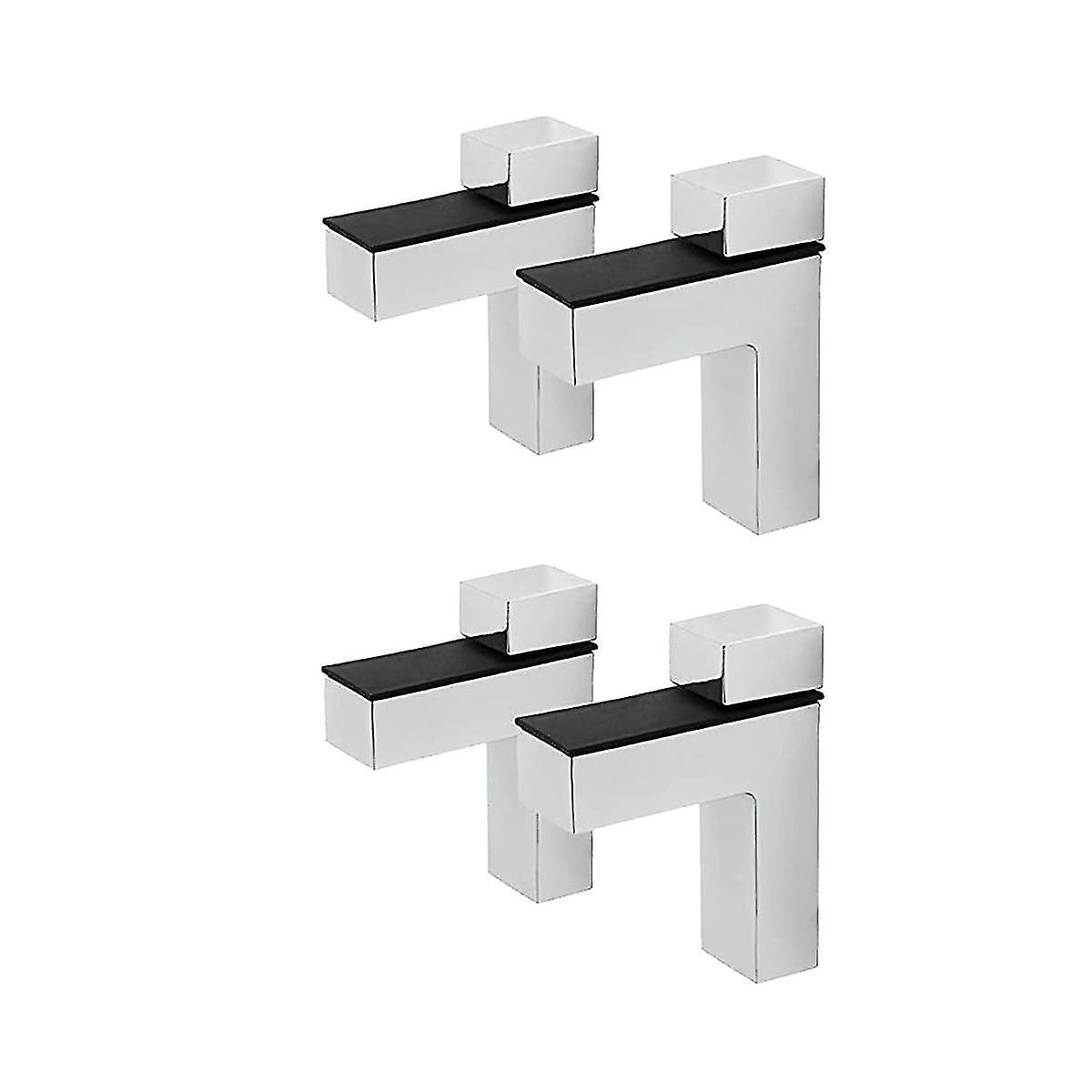 4pcs Solid Metal Adjustable Wood/glass Shelf Bracket Wall Mount, Bright Silver