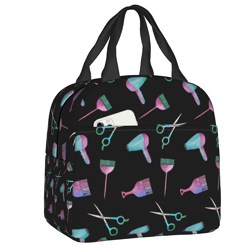 Rock And Roll Fryzjer Party Lunch Bag Kobiety Cooler Ciepłe izolowane pudełko na lunch dla dzieci Praca w szkole Piknik Jedzenie Torby na zakupy