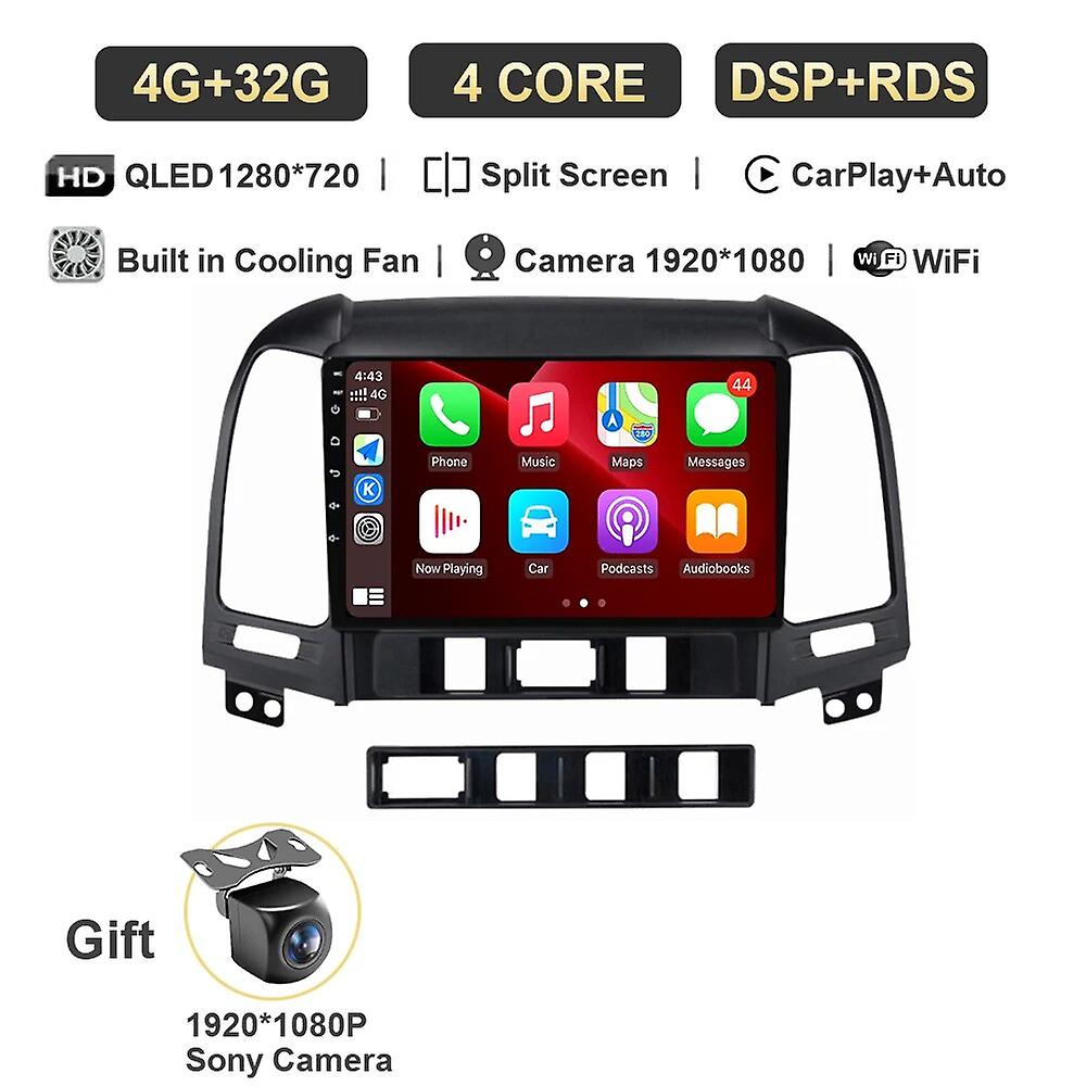 Android13 Car Radio For Hyundai Santa Fe 2 2006-2012 4g Multimedia Video Player Navigation Gps Carplay Head Unit Wifi 4g Dsp Bt