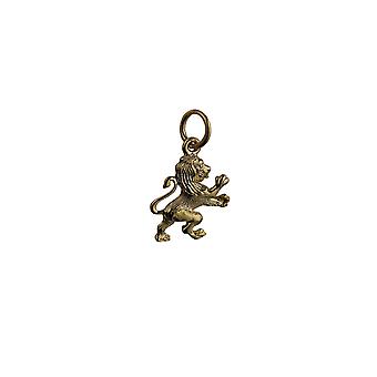 9ct Gold 15x12mm Rampant Lion Pendant or Charm