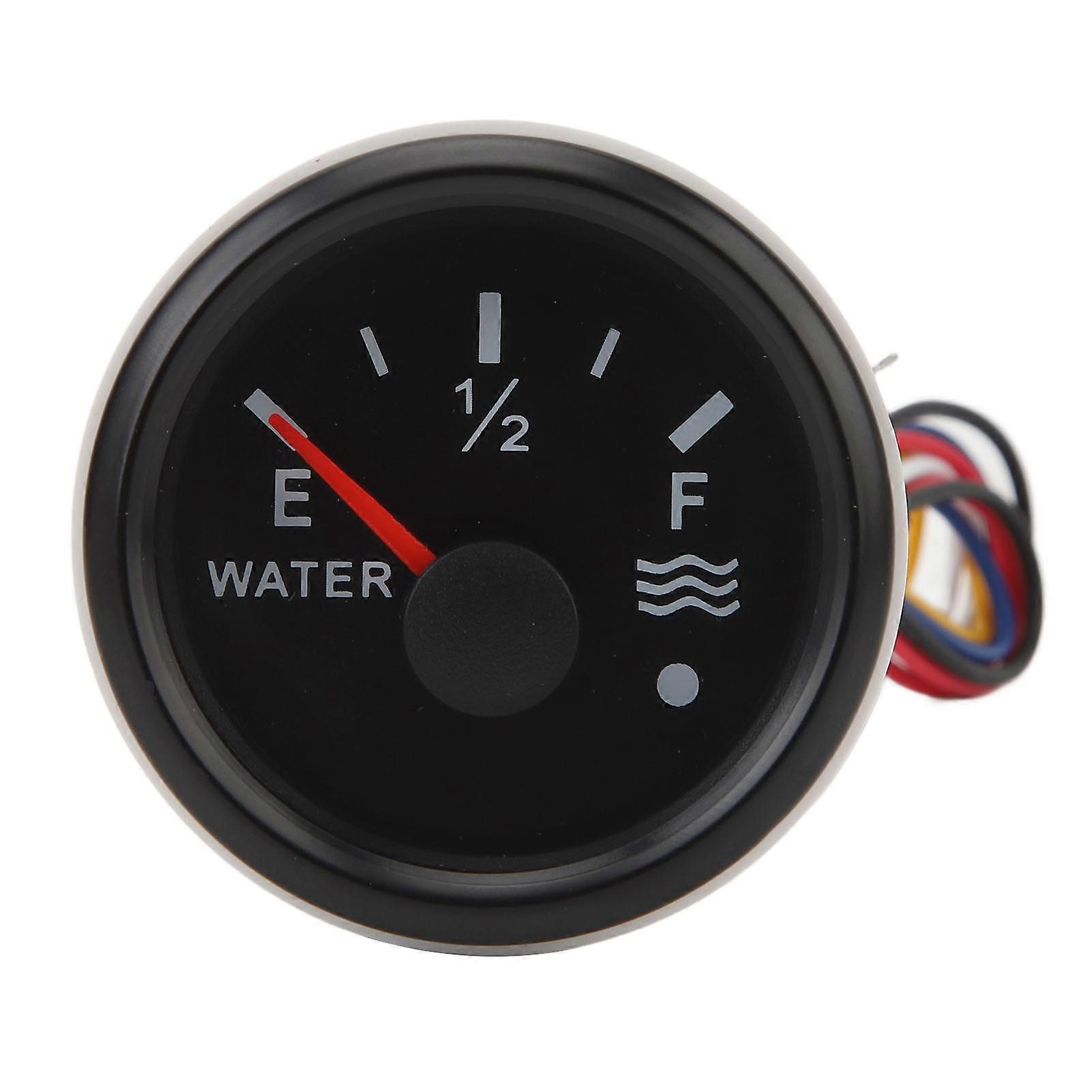 52MM Water Level Gauge E 1/2 F Colorful Backlight 240 to 33ohms for RV Yacht Boat DC9 to 32V Black Dial with Black Cover