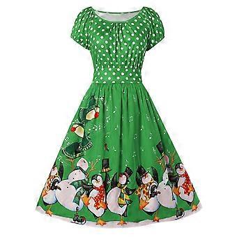 Fashion Women Vintage Plus Size Penguin Dot Print Christmas Party Dress |  Fruugo NO