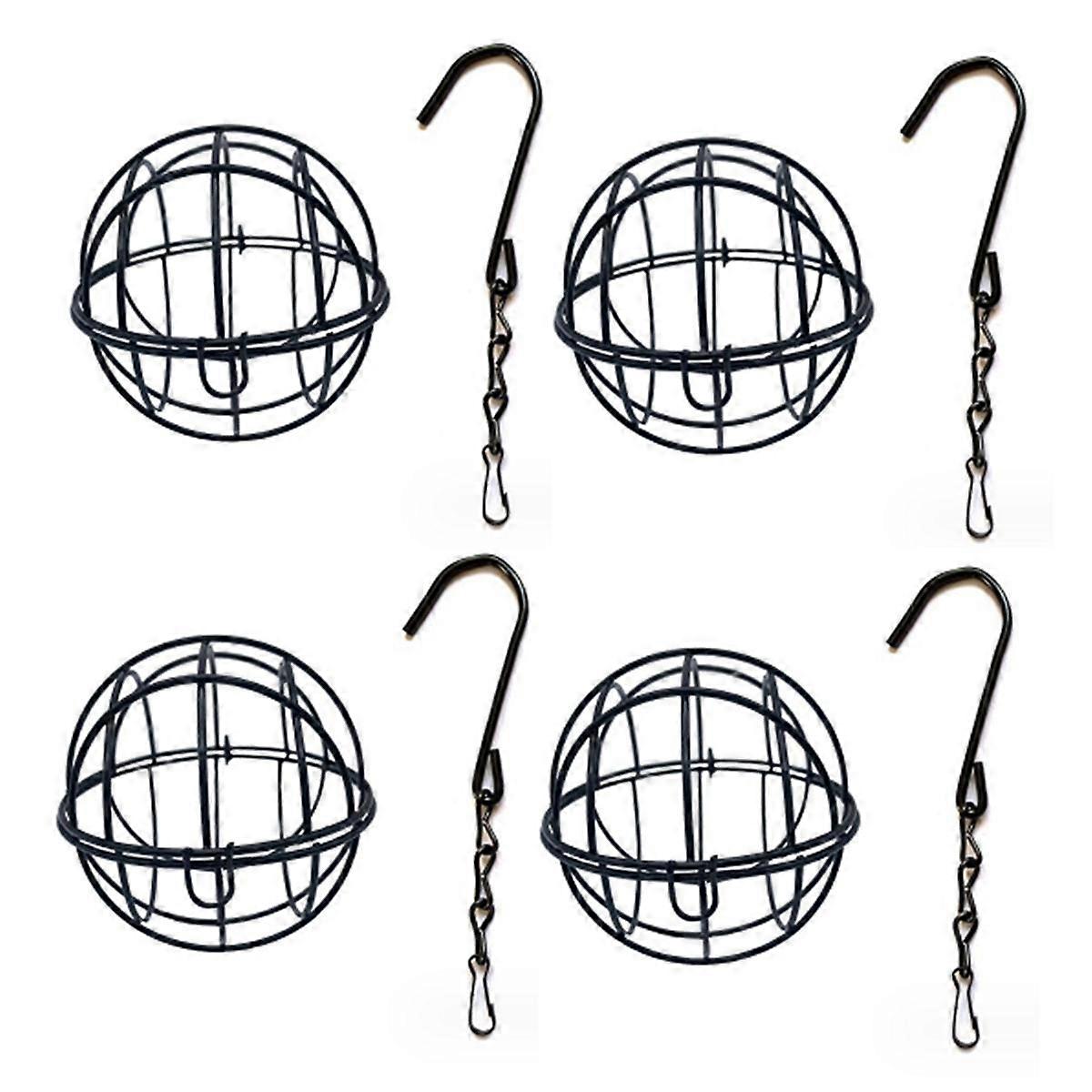 4stk chit kugleholder, fuglefoder, metal hængende fuglefoder, fedt kugleholder til hængning, fuglefoder til vilde fugle