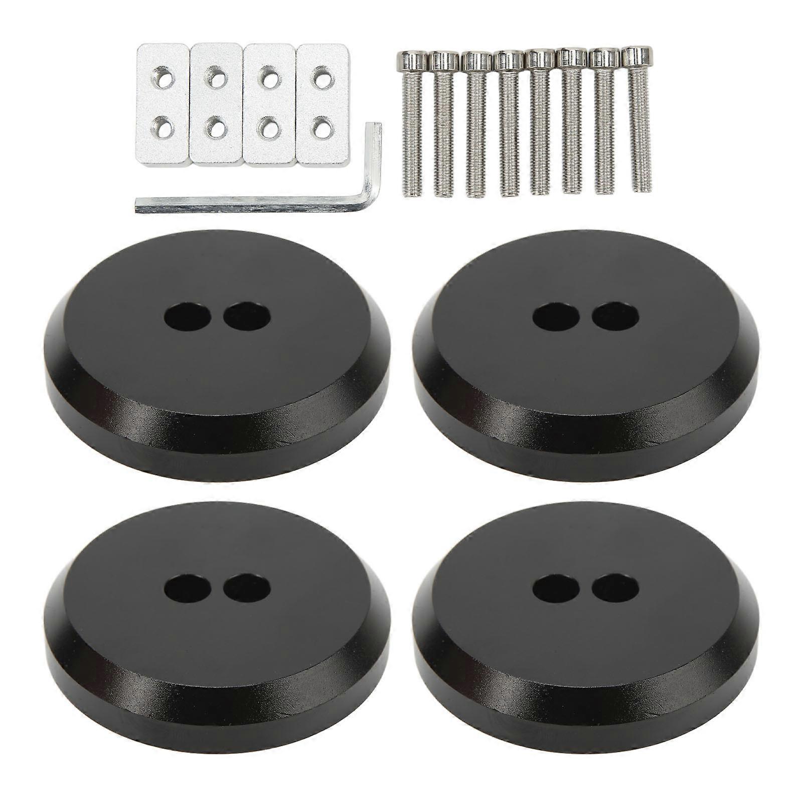4PCS Aluminium Jack Pad Adapter Black Strong Strength Anodized Surface Black Replacement for Corvette C5 C6 C7 C8