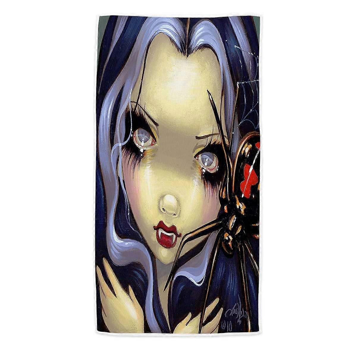 Faces of Faery #110 吸血鬼女孩黑寡妇蜘蛛超细纤维沙滩巾