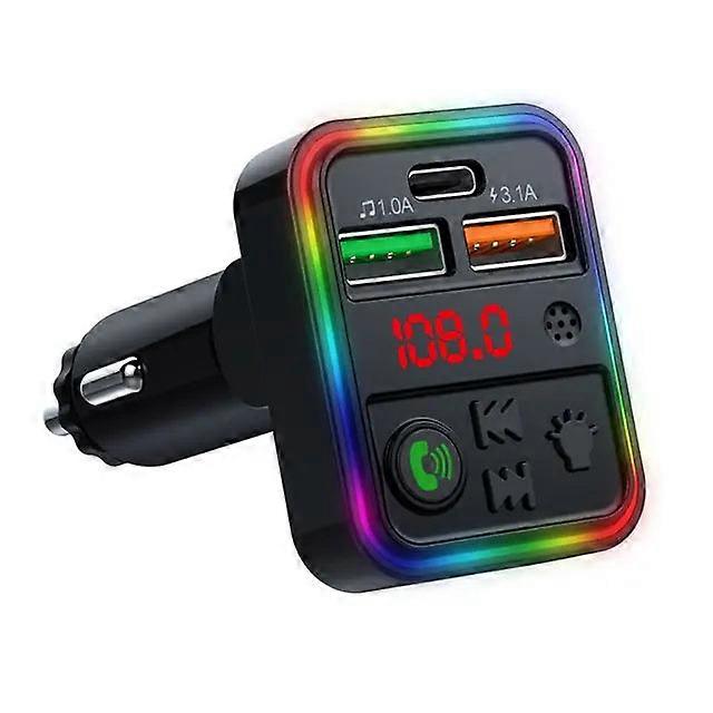 P18 Bluetooth-compatible 5.0 Multifunctional Car Kit Fm Transmitter Audio Receiver Mp3 Player 3.1a 2 Usb Fast Charging