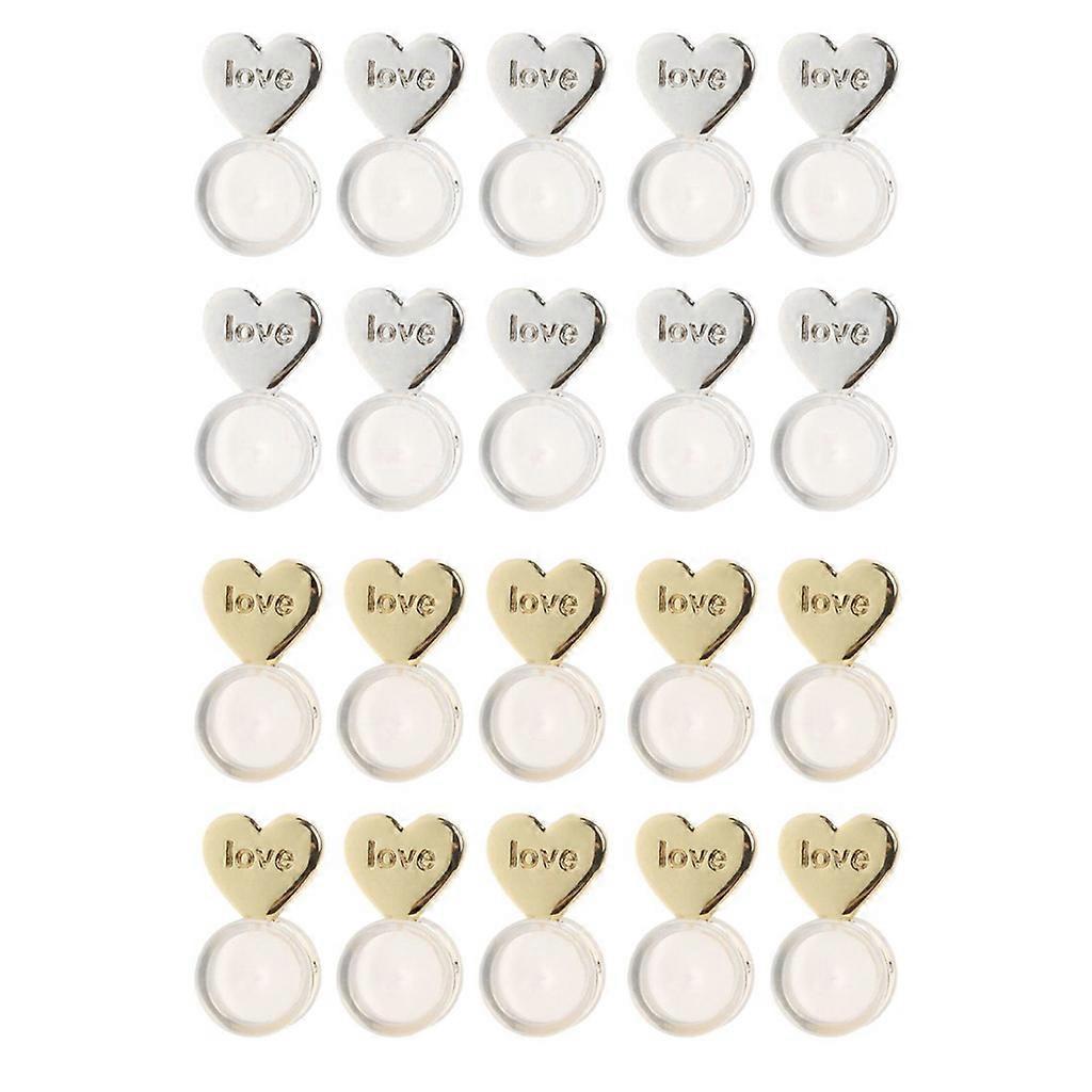 Heart Love Locking Earring Backs Adjustable Hypoallergenic Earring Nuts