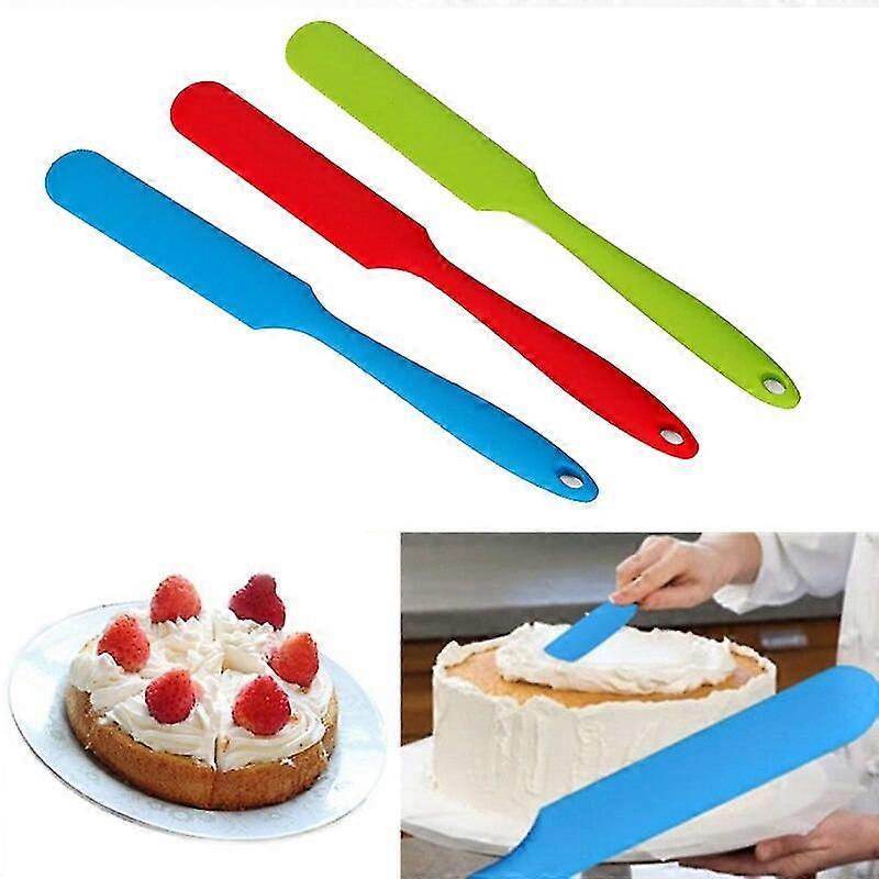 Silicone Cake Spatula Heat Resistant Flexible Non-stick Long Handle Cake Butter Spatula Blender Silicone Slim Baking Tools