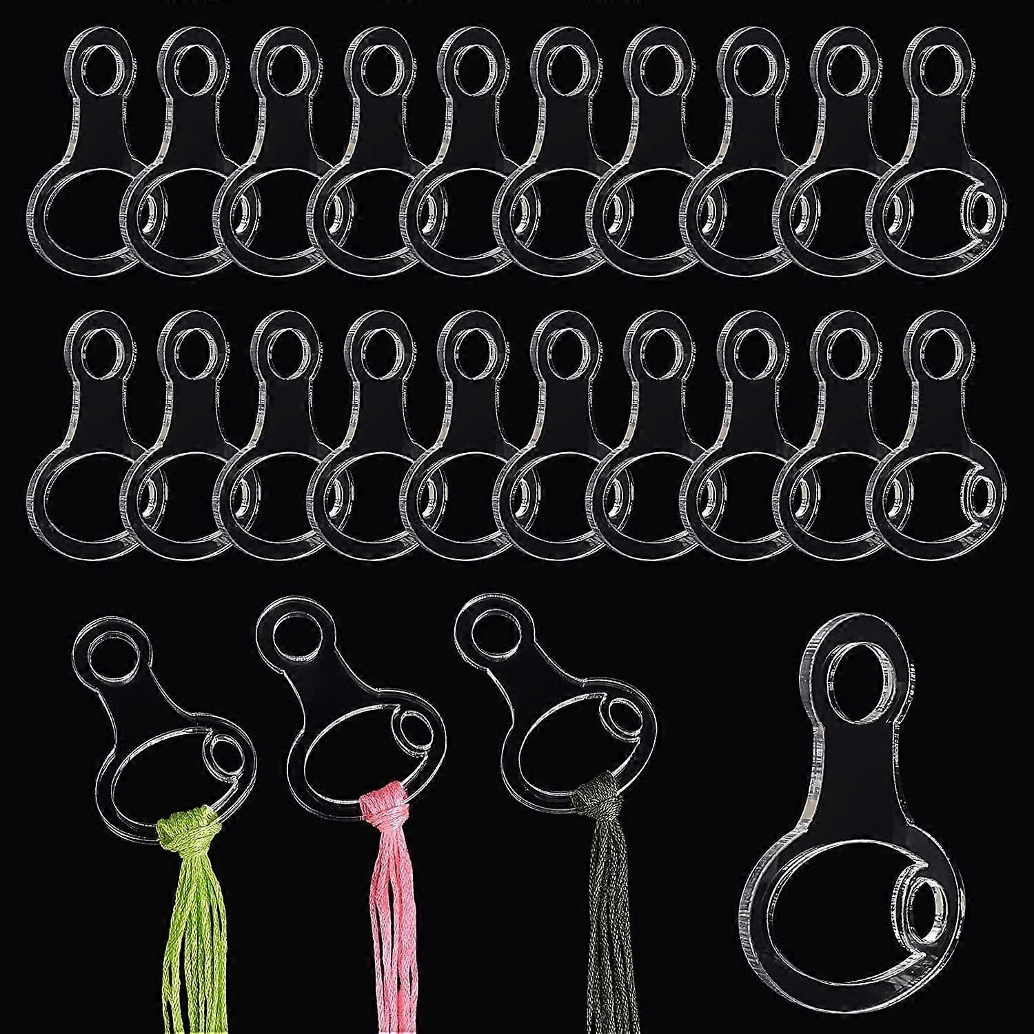 30pcs Clear Acrylic Thread Drops Embroidery Floss Gourd Shape Cross Stitch Tread Bobbins