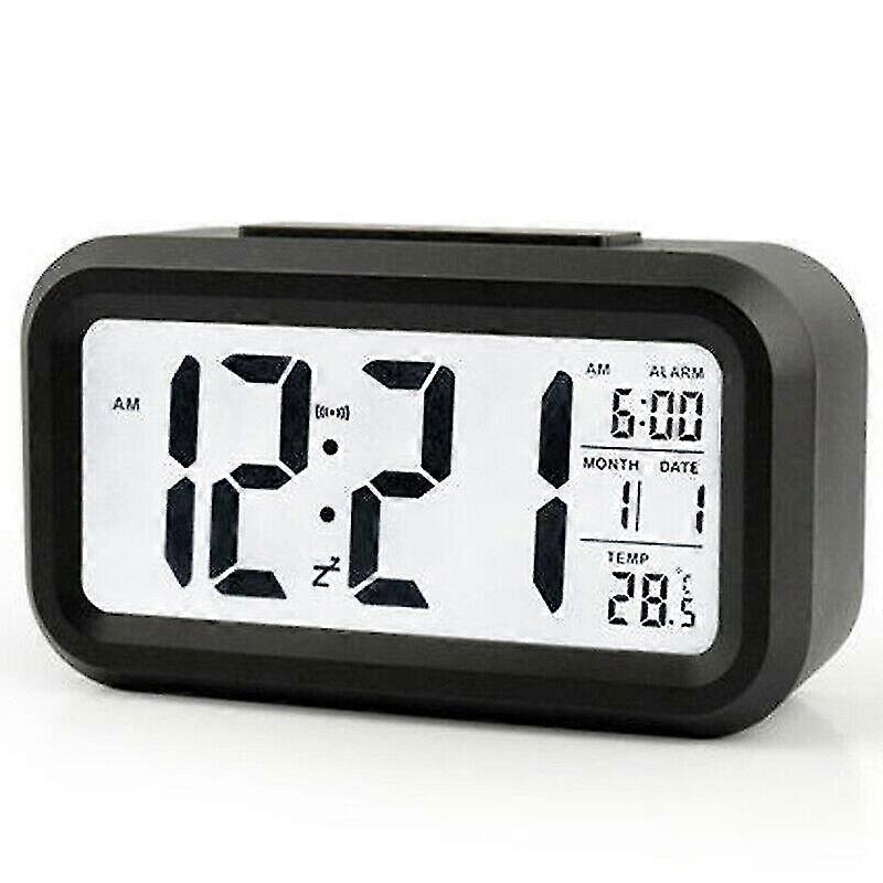 operated digital deck alarm clock display kids backlight black