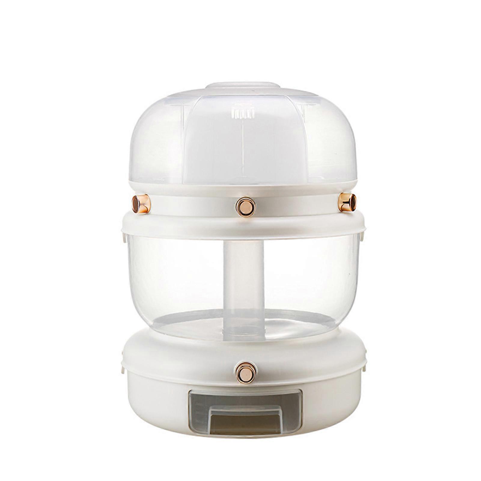 Grains Storage Box Rotatable Sealed Divided Button Rice Storage Tank for Kitchen Home