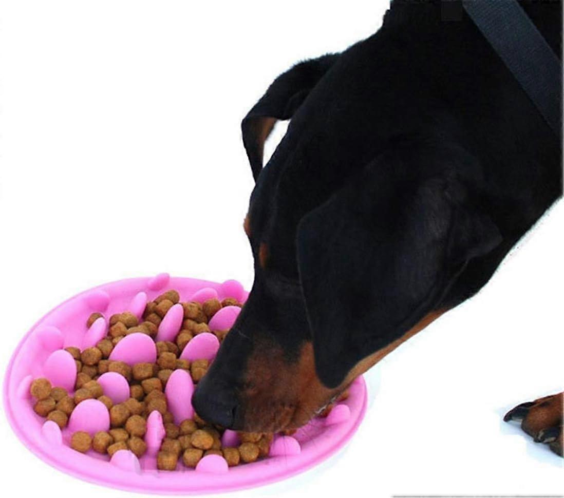 Non-Slip Anti-Gluttonous Silicone Bowl without Rim BPA-Free Dog Cat Toy for Healthy Eating and Slow Digestion