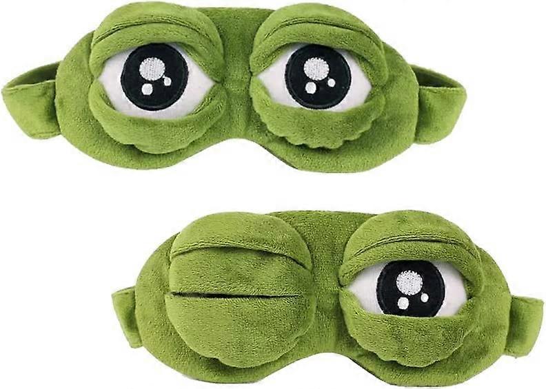 2 Pcs Sleep Blindfold, Creative Cartoon Frog Eye Mask
