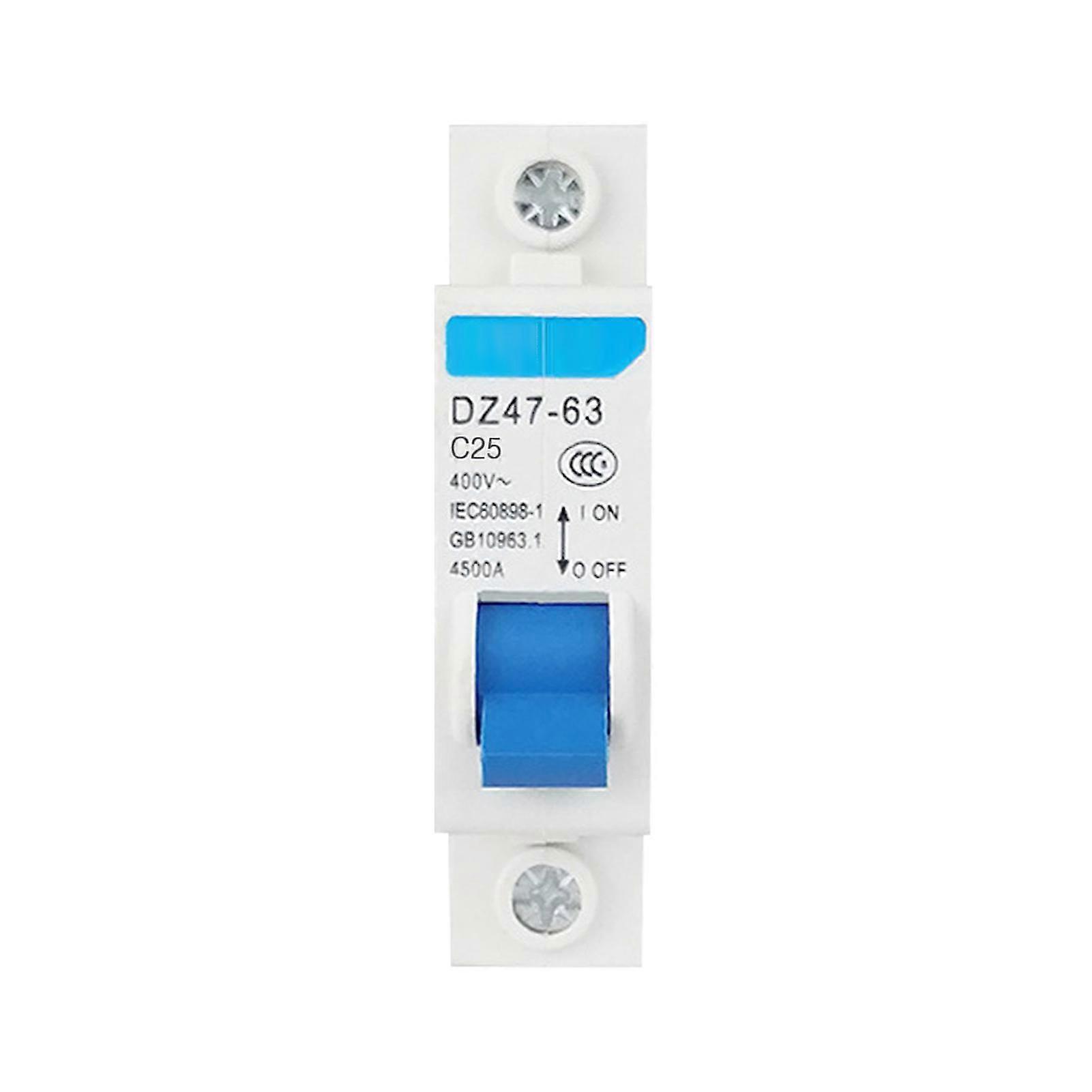 Miniature Residual Current Circuit Breaker 1 Pole 400V Household Electric Leakage Protector DIN Rail Installation DZ47-63
