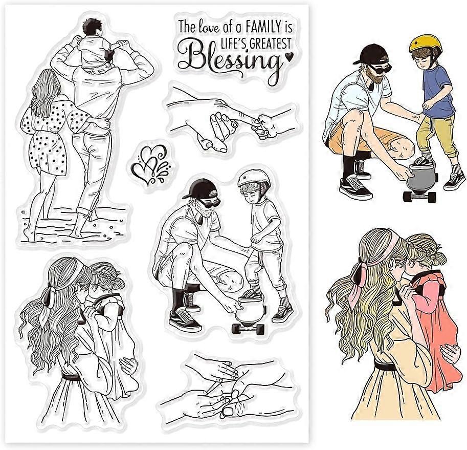 1Sheet Family Theme Silicone Clear Stamp Seals