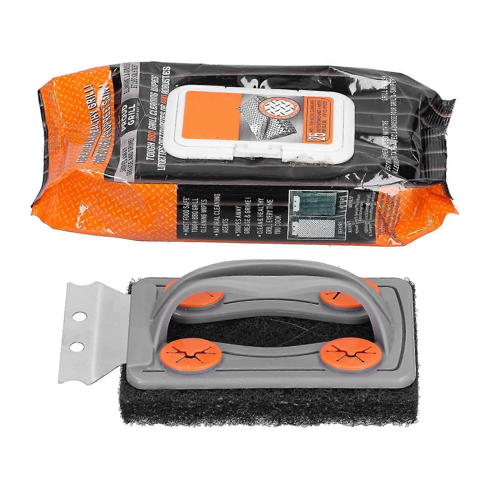 BBQGrillBrushandWetTissuesSet-EasyCleaningforHomeorOutdoorGrilling