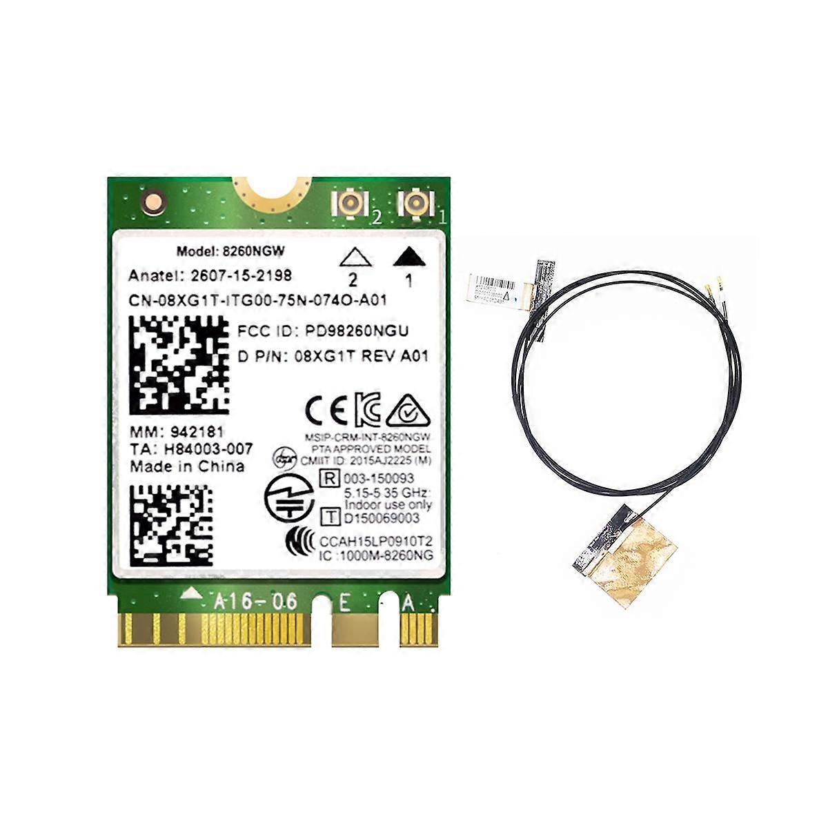 8260 8260NGW WiFi Card+2XAntenna 2.4G/5Ghz 867M Bluetooth 4.2 NGFF M.2 WiFi Wireless Card Module fo