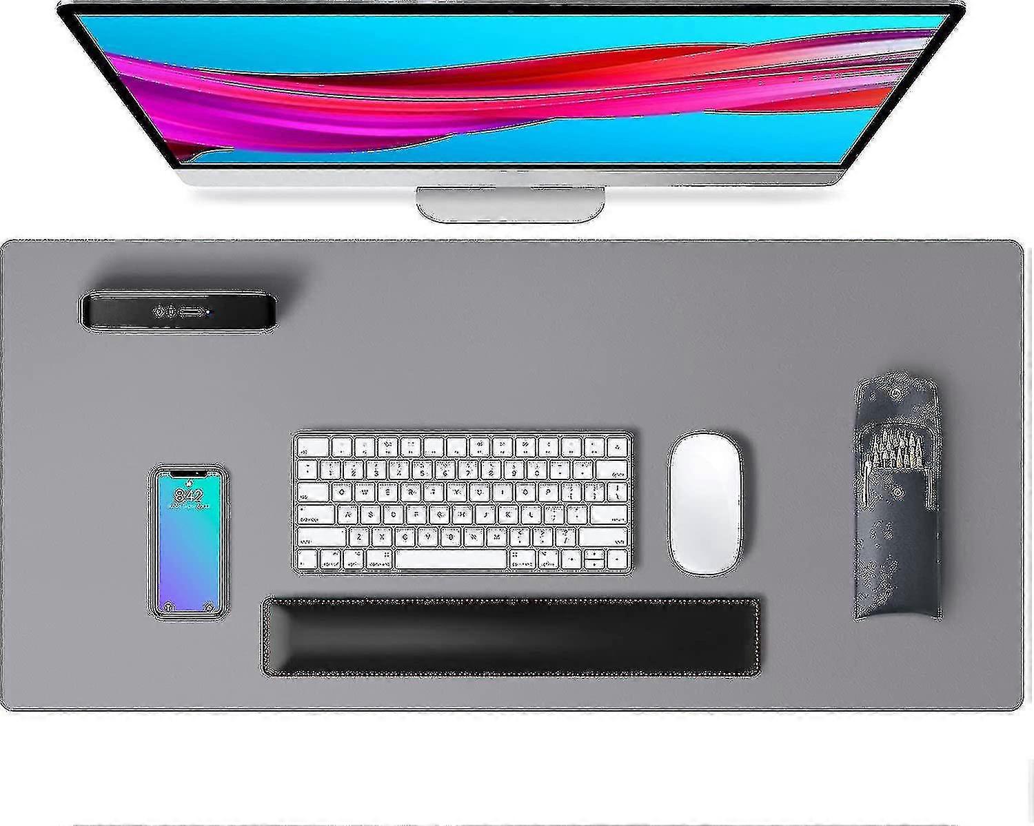 2024 Leather Desk Pad Protector,mouse Pad,office Desk Mat, Non-slip Pu Leather Desk Blotter,laptop Desk Pad