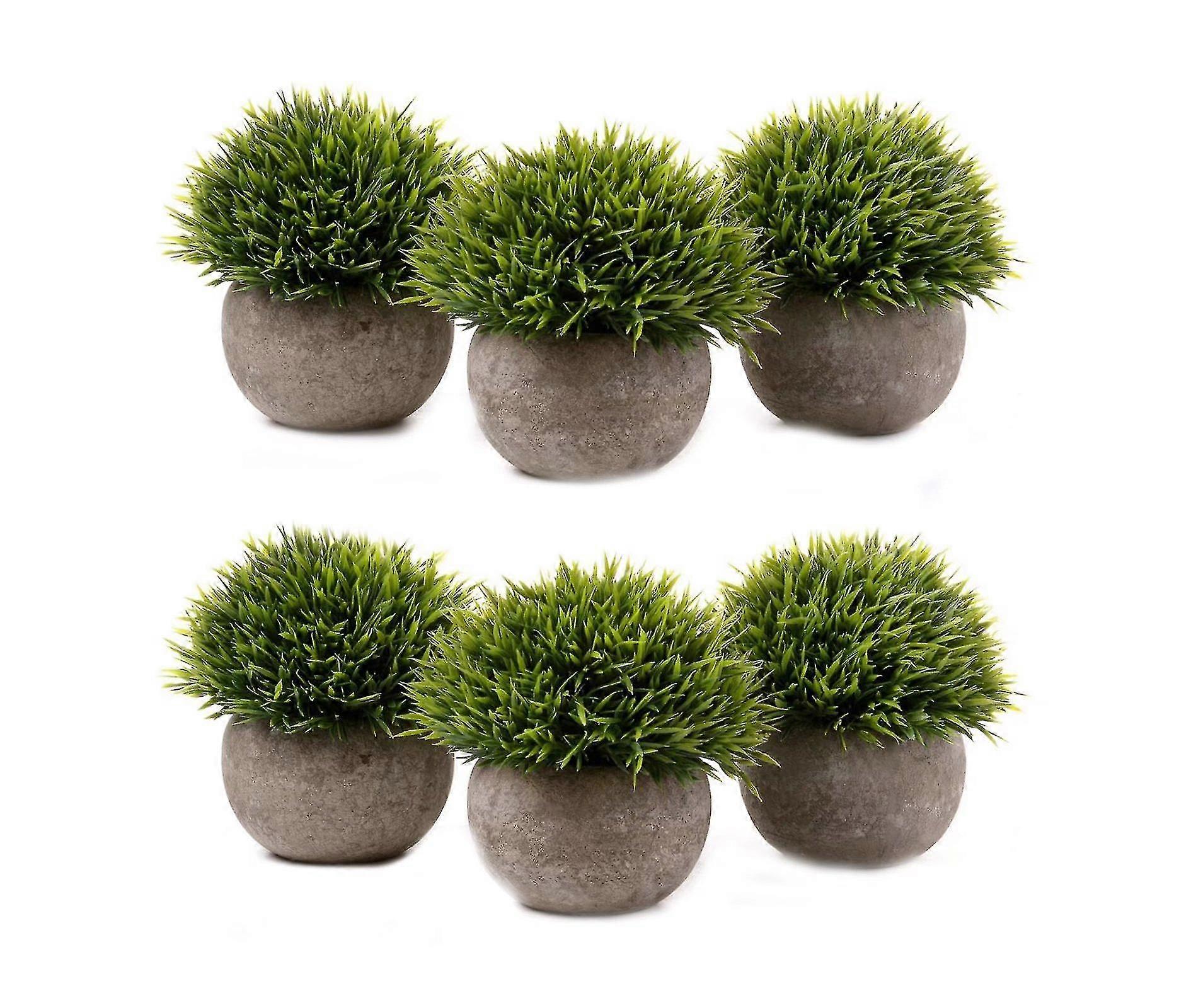 artificial short needle grass simulation green plant bonsai 6 pieces