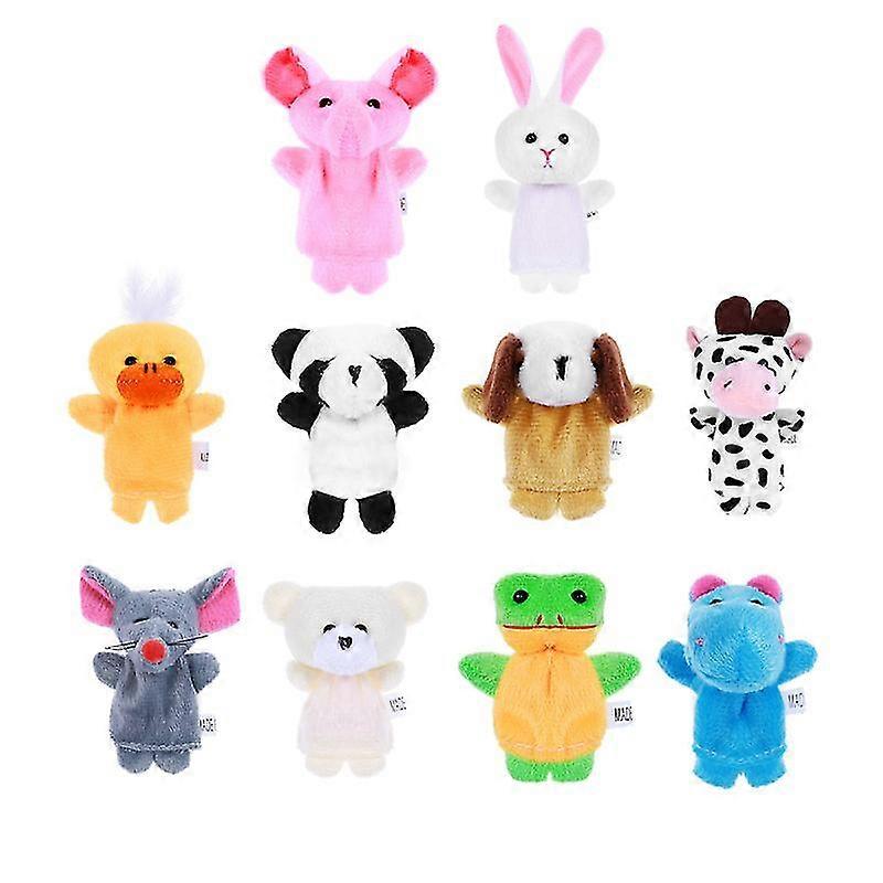 winomo 10pcs cartoon animal finger puppets dolls props toys (random pattern)