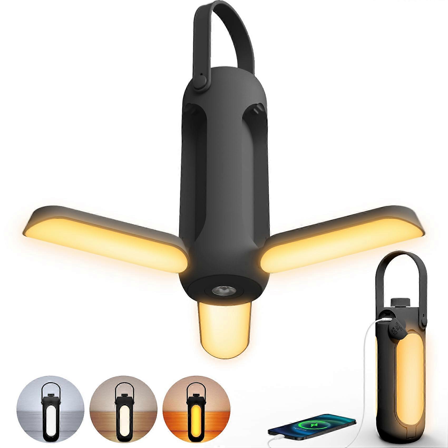 Camping Lantern Light, Rechargeable Camping Lights with 10000mAh Power Bank, Dimmable LED Camp Lamp, Torch for Emergency