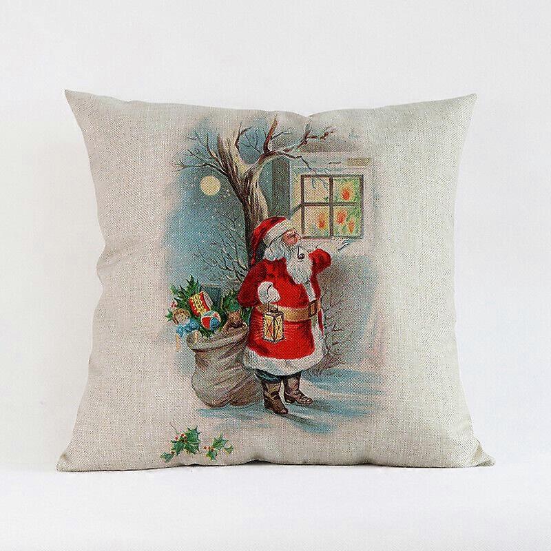 父のクリスマスコットンリネンクッションカバースロー枕カバー家の装飾デザイン817jpjcjh