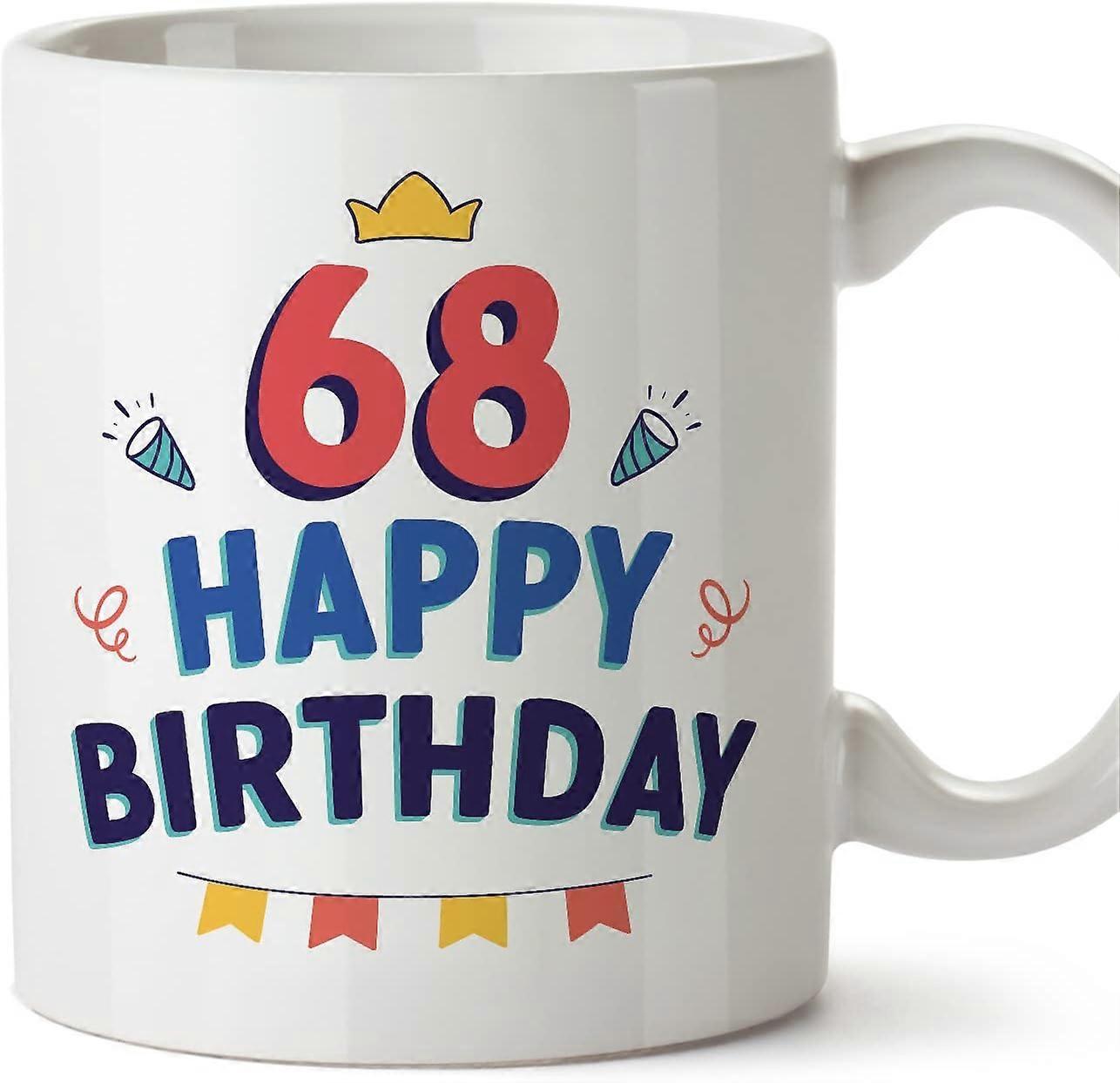 68バースデーマグカップお誕生日おめでとう!ファニーアニバーサリープレゼント11オンス