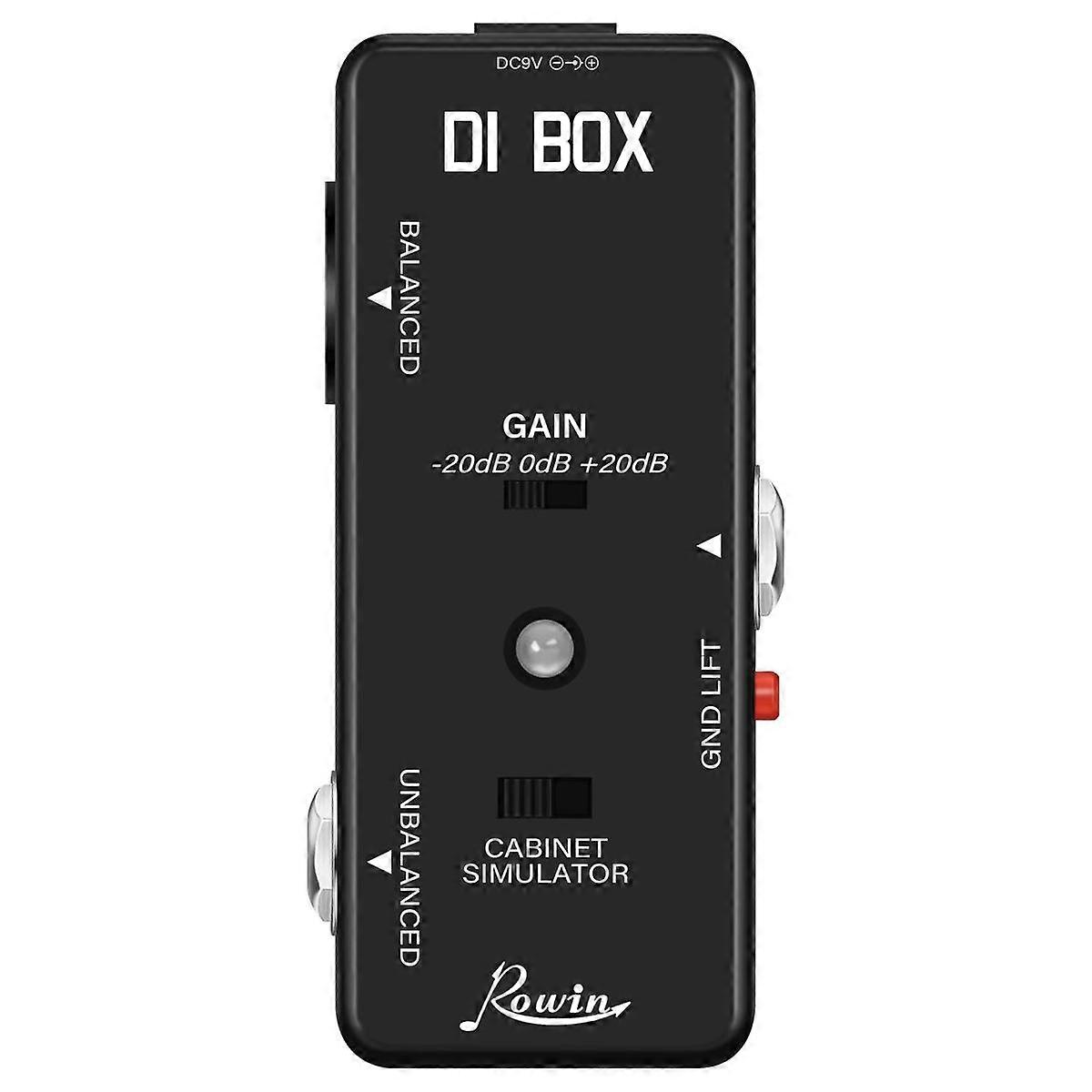 DI BOX LEF-331 Micro-DI com Cab Sim e Gain Guitar Effect Pedal True Bypass