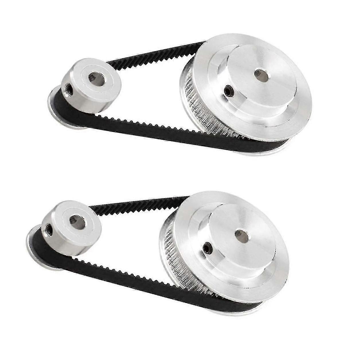 2set 2gt Roue synchrone 20 60 dents alésage en aluminium poulie de distribution GT2 Système de poulie de courroie de distribution
