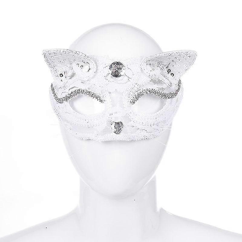 Lace Halloween Cosplay Stage Performance Prop - Animal Cat Face Mask