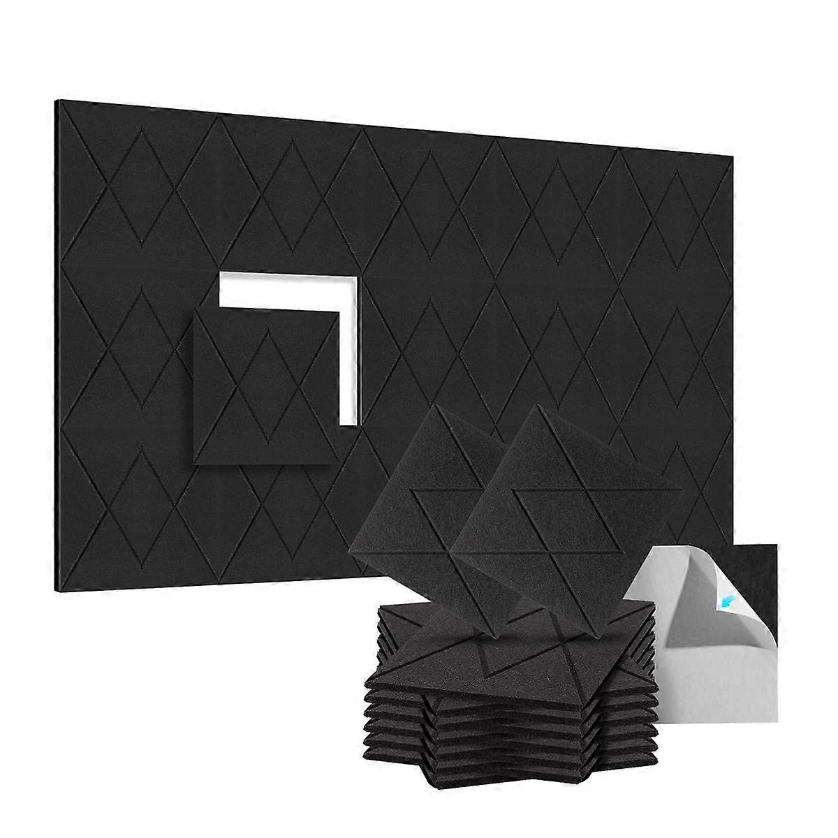 12 Pack Acoustic Foam Panels 12x12x0.4Inch, Self Adhesive Soundproof Wall Panels, for Walls Home, O