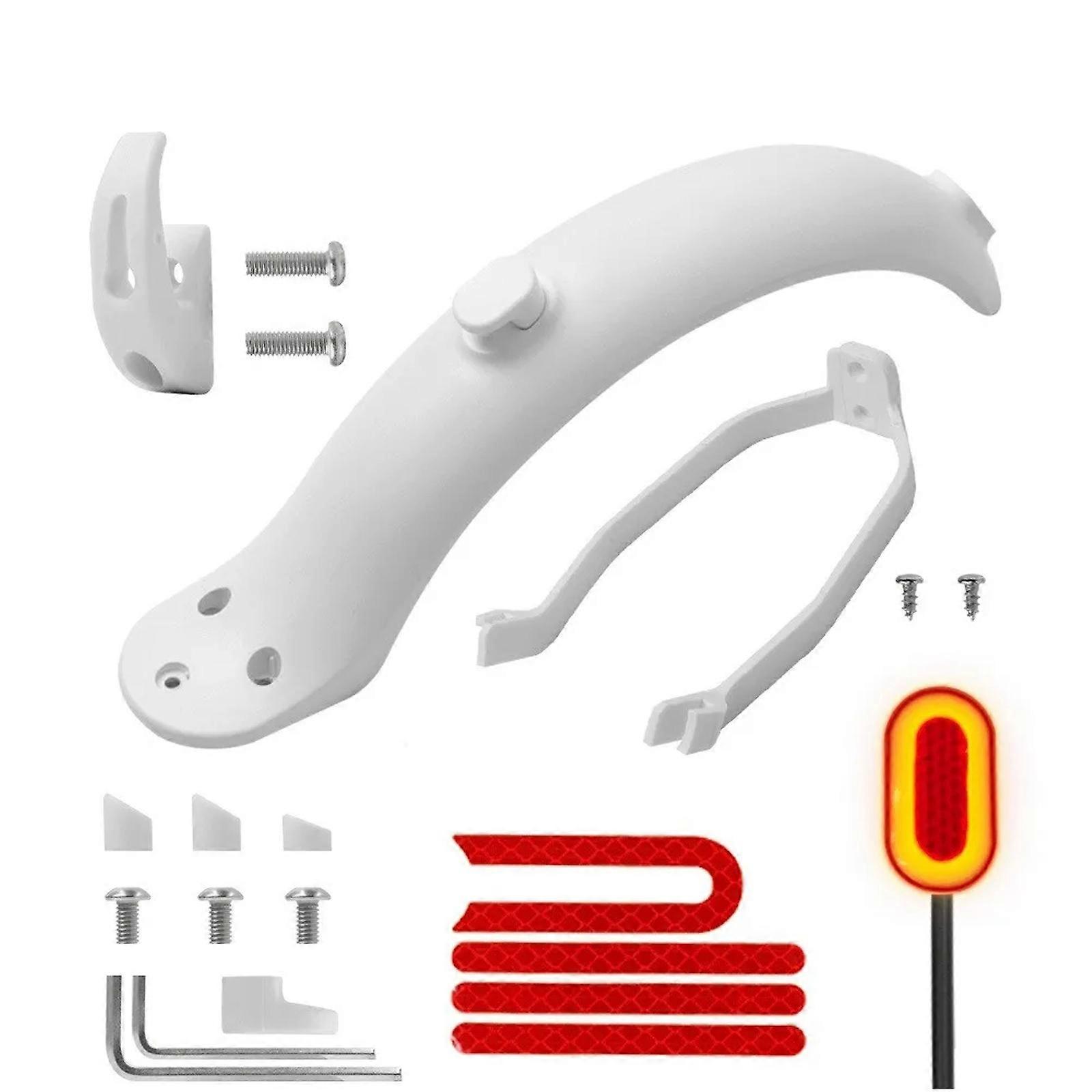 Xiaomi M365/Pro Scooter Mudguard Kit - Black, Red, White | ABS Material | Complete Set with Tail Light & Tools