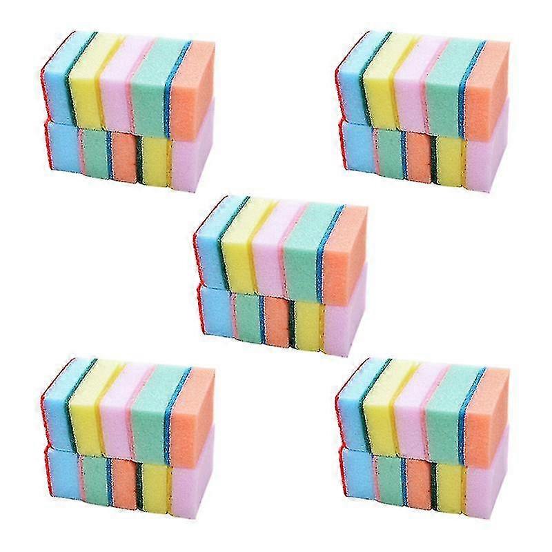 50 Pcs Multifunctional Kitchen Scrub Sponge Practical Sponge Block(random Color)