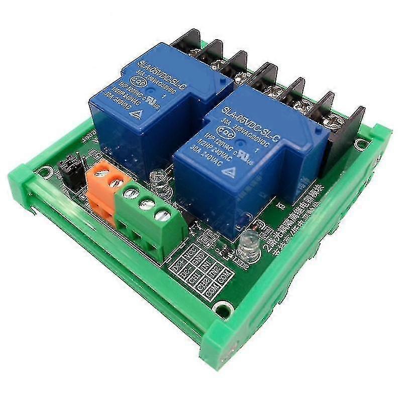 2 Chl Relay Module 30a With Optocoupler Isolat High Low For Plc With Rail 5v