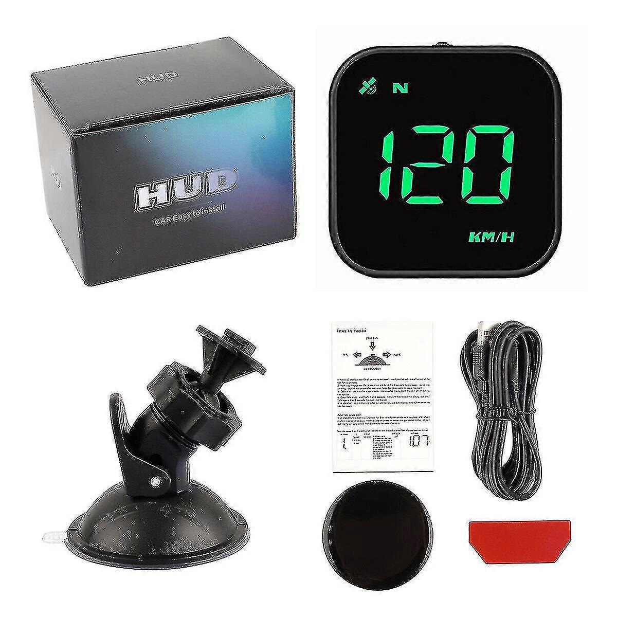 Digital Gps Hud Speedometer Car Head Up Display Mph Kmh Compass Overspeed Alarm X