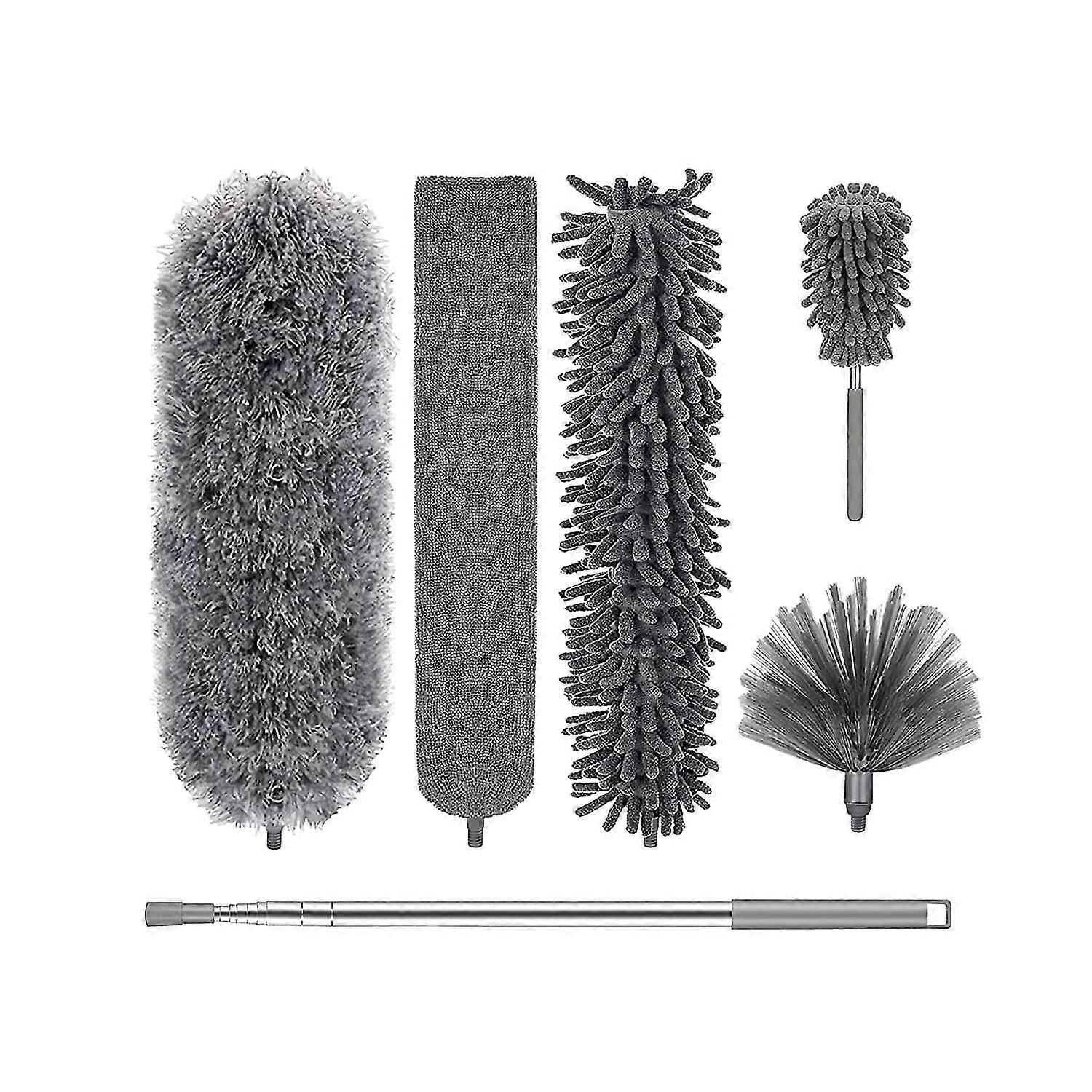 Microfiber Duster With Bendable Head, Reusable Feather Duster With 30-100 Inches Extra Long Extensio