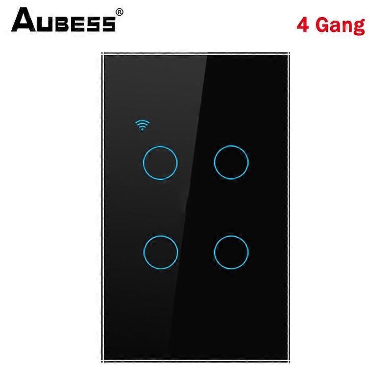 Aubess WiFi US Smart Switch 1/2/3/4 Gang Light Switch Need Neutral Wire