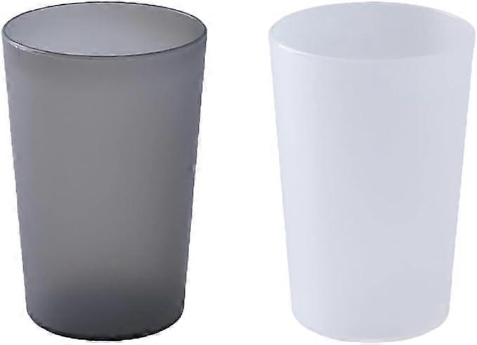2 Pieces Cup , Toothbrush Holder, Toothbrush Cup, (Translucent Black & White)