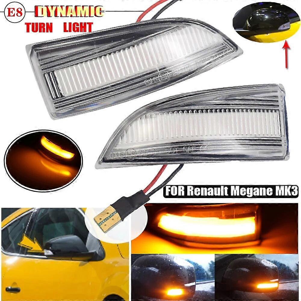 Clignotant LED Rétroviseur Pour Renault Megane 3, Fluence, Laguna III, Scenic III - Compatible 2008-2016 | Séquence Dynamique, étanche, Plug & Play