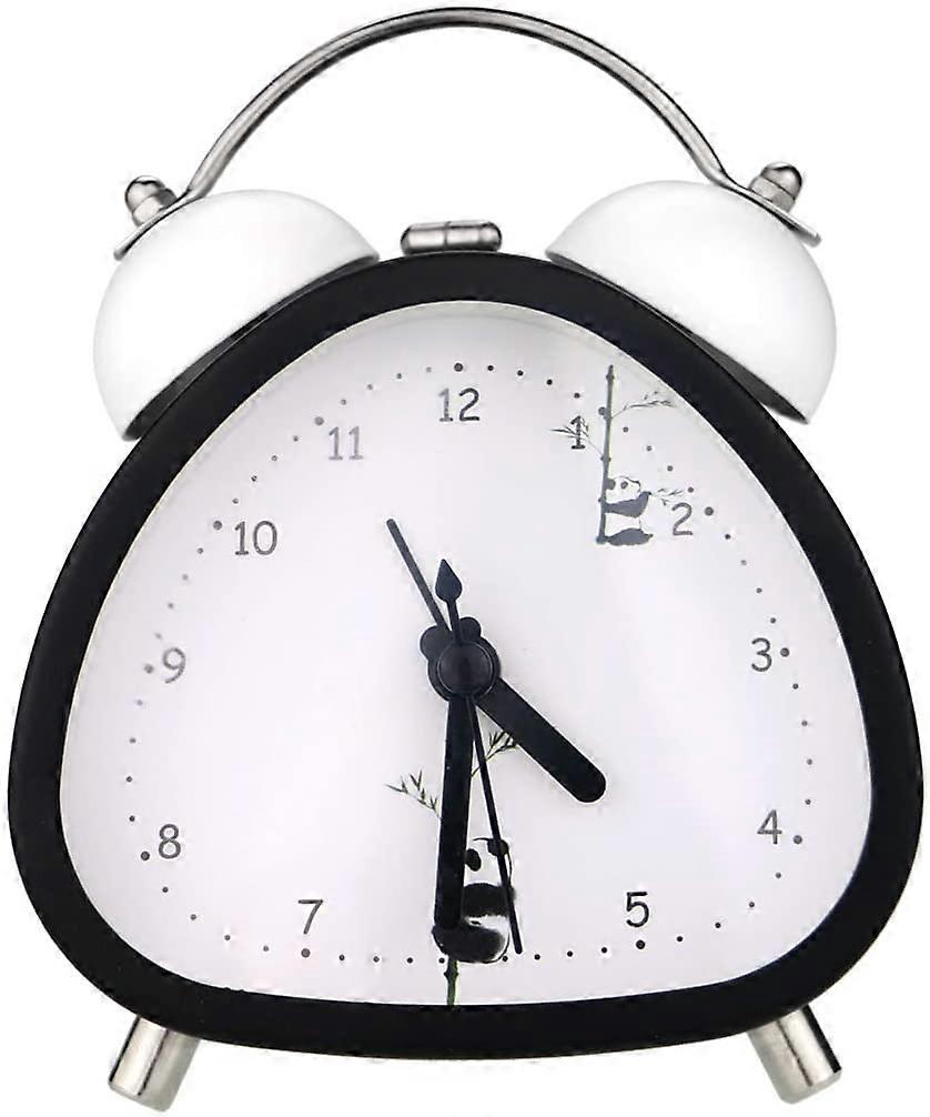 3 Small Triangle Analog Twin Bell Alarm Clock, Cute Shape with Backlight and Loud Alarm for heavy sleepers , Silent Perfect for Bedroom and Work, Batt