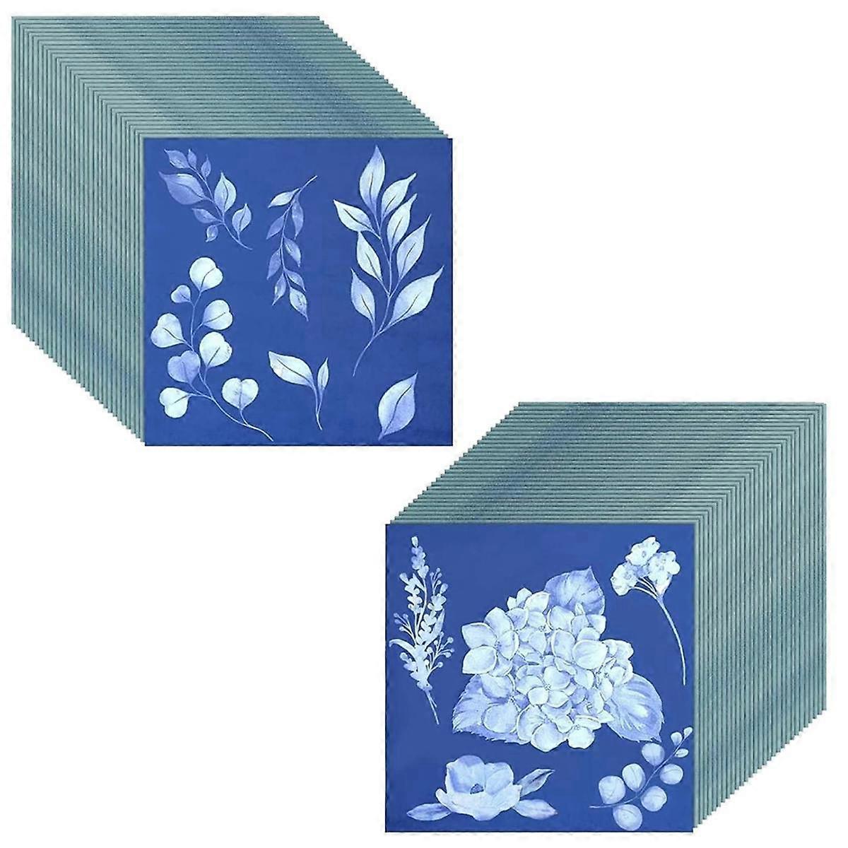 60 Sheets Cyanotype Paper Sun Print Art Kit High Sensitive Sun Paper Nature-Sun Printing Kit Drawin