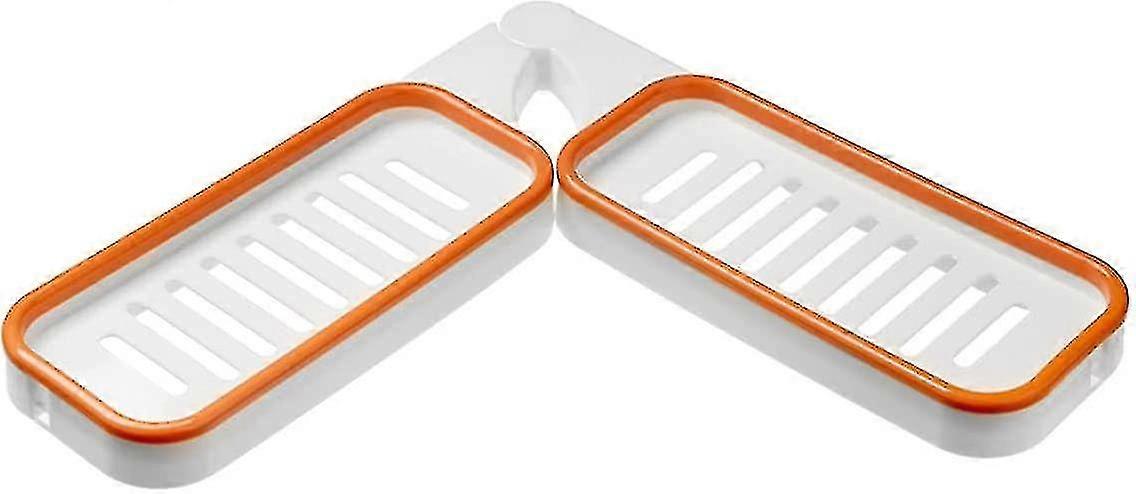 Wall Mounted Shower Caddy, 180 Degree Rotating Shower Caddy With Hollow Out Design, No Showerhead, For Bathroom Corner Kitchen Storage (orange)