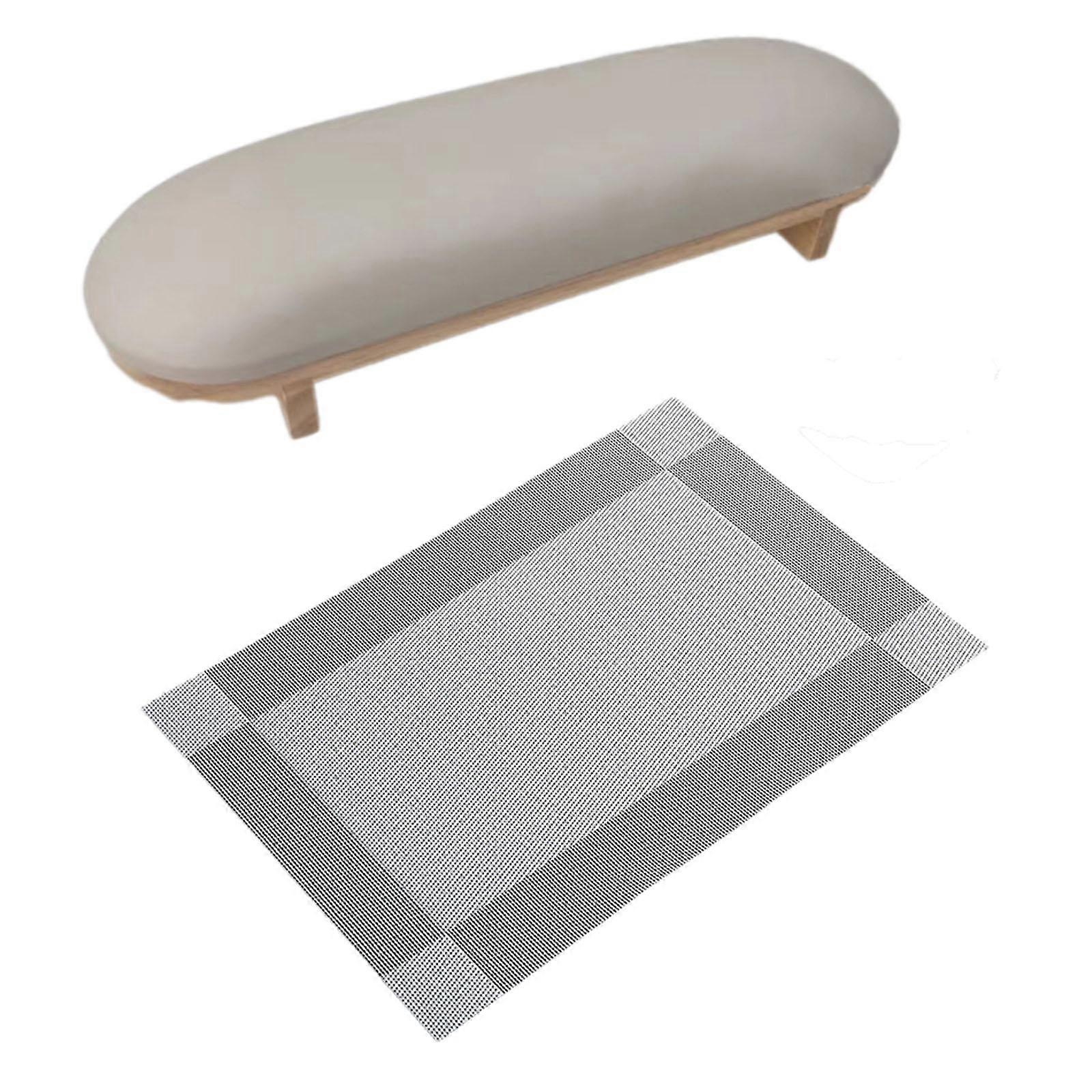 Repose-mains en cuir PU pour manucure pédicure salon à usage domestique kaki