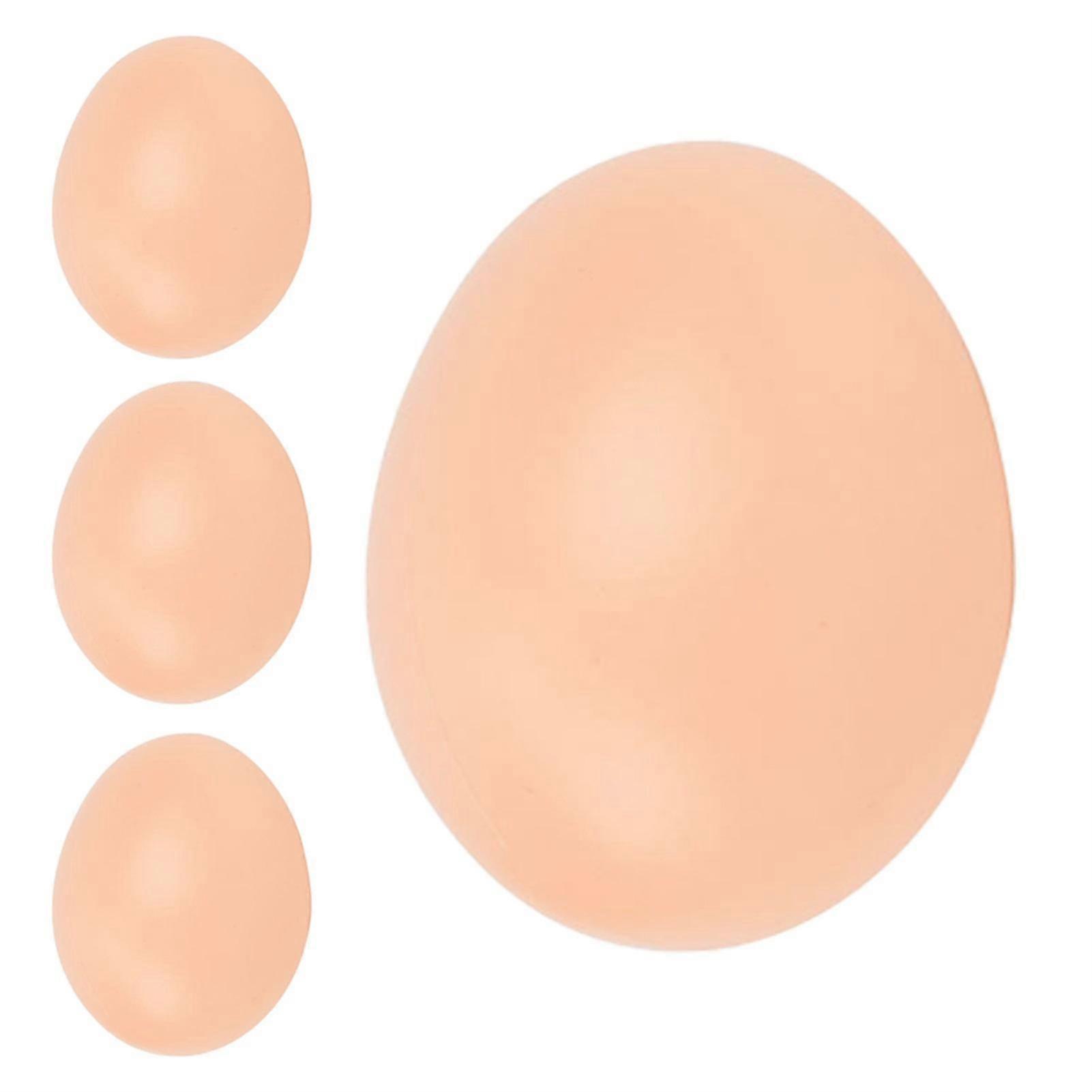 4pcs Fall Resistant Artificial Egg Smooth Surface Plastic Realistic Diy Easter Compact Chicken Egg For Kids Q