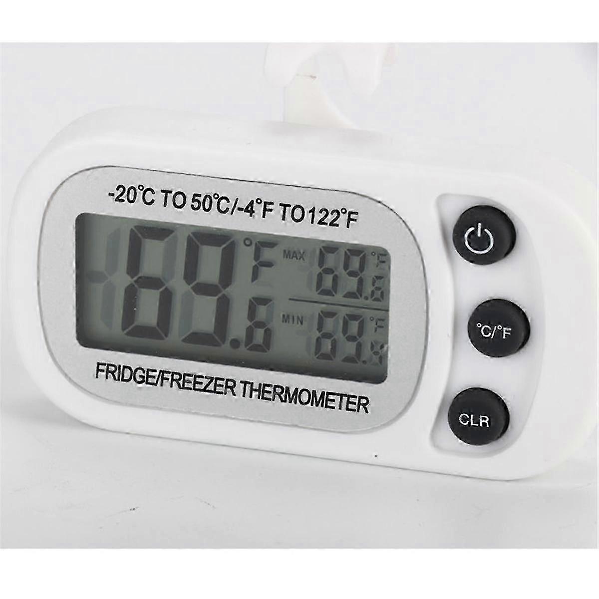Electronic Digital Refrigerator Thermometer LCD Screen Fridge Freezer Temperature with Hook High &