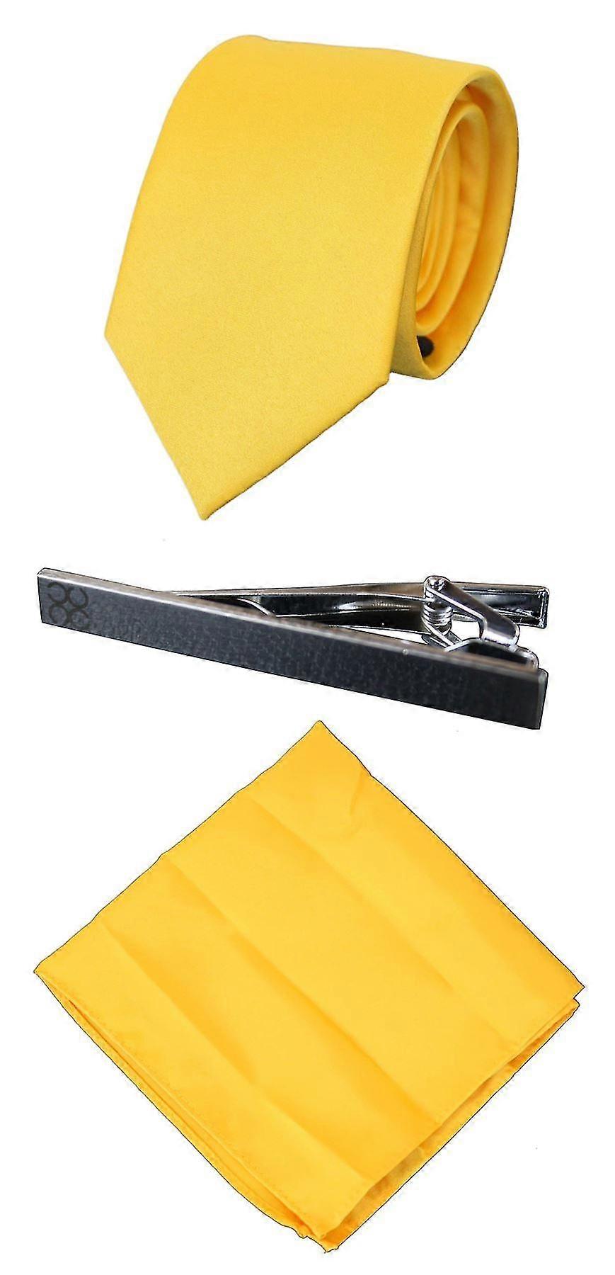 Lenço de gravata de seda e cetim masculino combinando com prendedor de gravata de bolinhas para casamento, baile de formatura e escritório