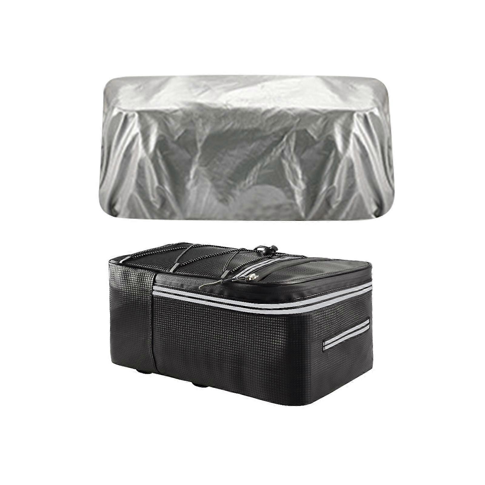 حقيبة الرف الخلفي للدراجة حقيبة سرج Pannier حقيبة شحن منظم حقيبة جذع الدراجات 32 سم × 19 سم × 17 سم 12 لتر