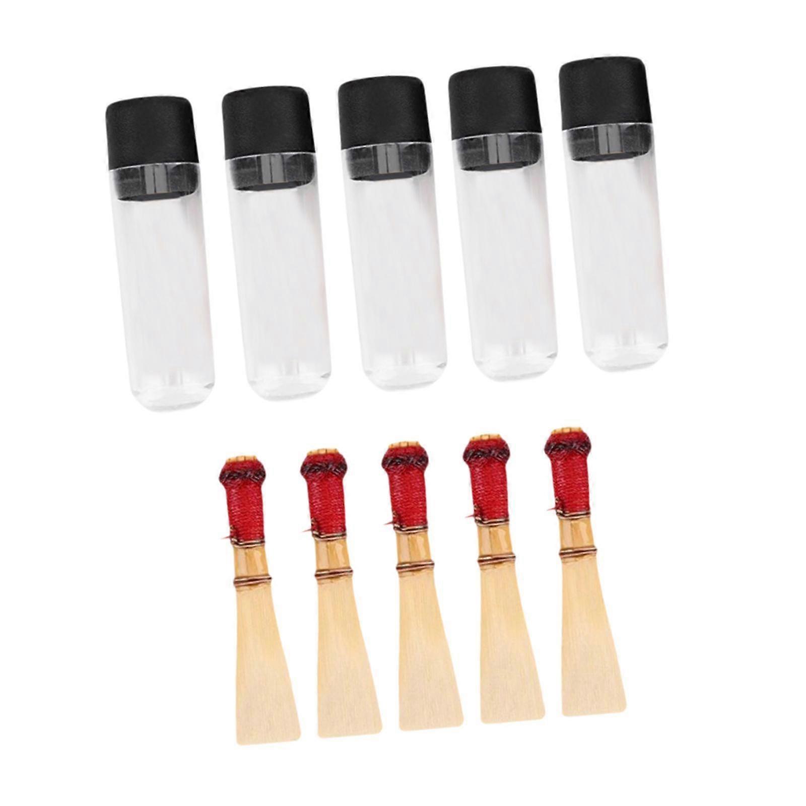 5 Pieces Bassoon Part Reeds Sturdy Professional with Storage Tubes Oboe Reeds